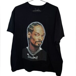 Retro Snoop Dogg Rap Full Graphic Black Men’s XXL Hip Hop Streetwear T-Shirt